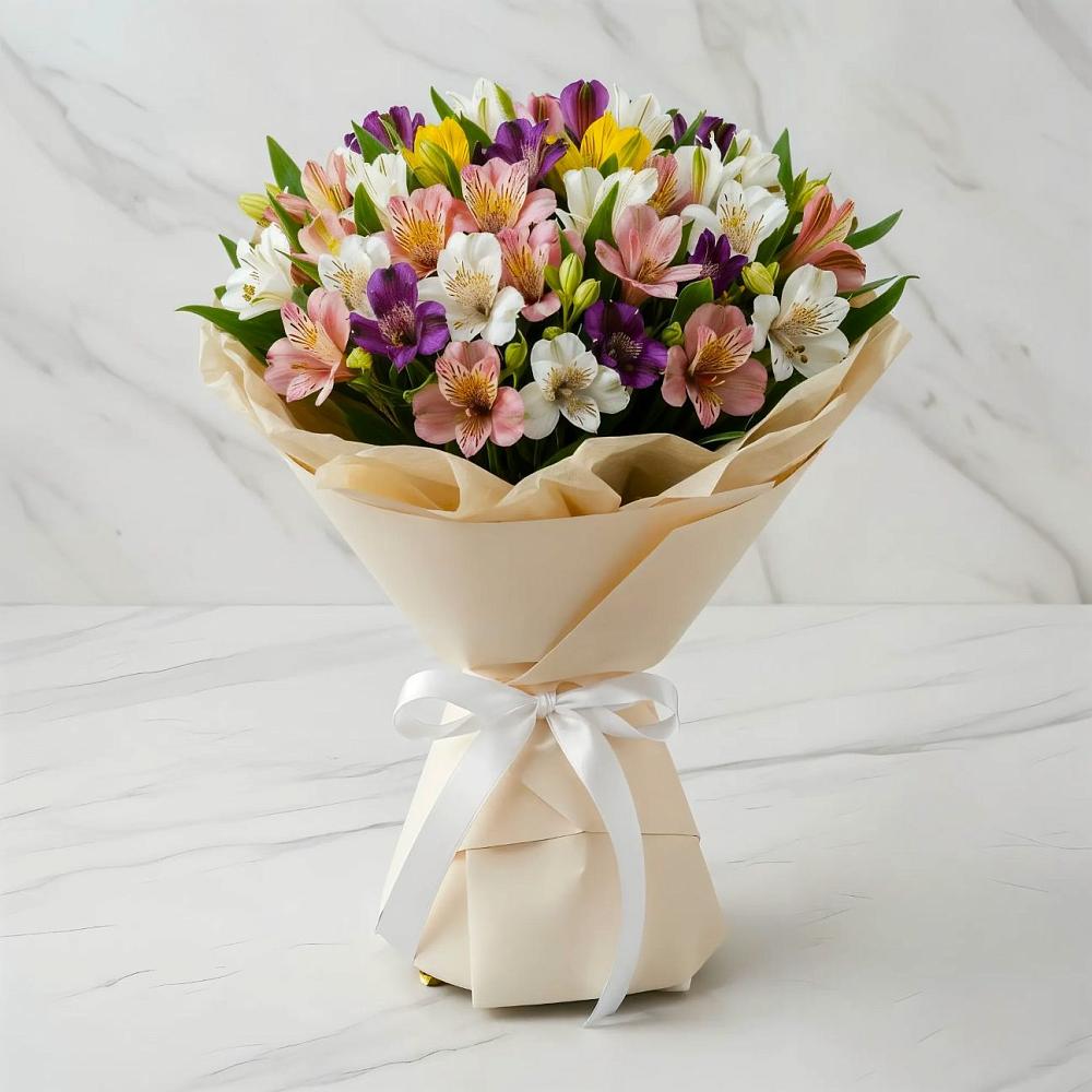 Букет цветов из: Альстромерии в Белоозерский