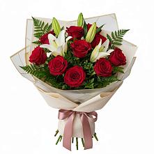 Букет цветов из:  Лилии и Розы в Белоозерский
