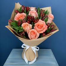 Букет цветов из:  Розы и Альстромерии #REPLACE_PRED# Белоозерский