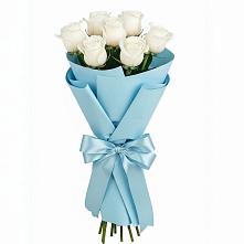 Букет 7 белых роз Проуд в Белоозерский