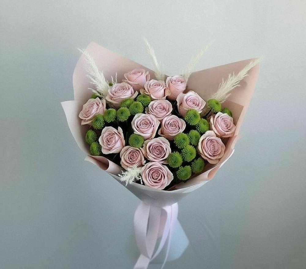 Букет цветов из: Розы и Хризантемы в Белоозерский