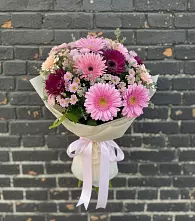 Букет цветов из:  Герберы и Хризантемы в Белоозерский