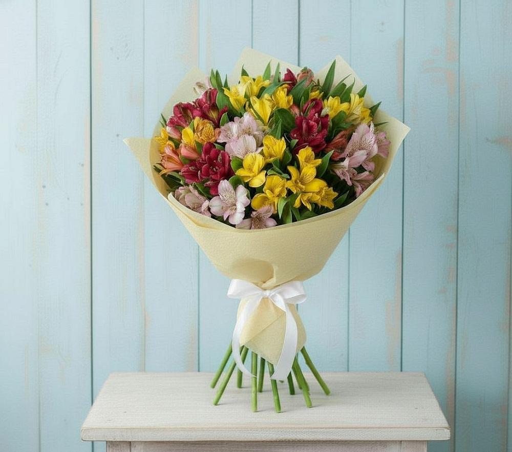 Букет цветов из: Альстромерии в Белоозерский