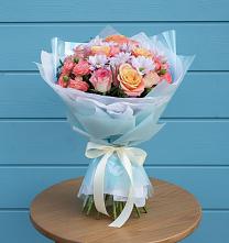 Букет цветов из:  Хризантемы и Розы в Белоозерский